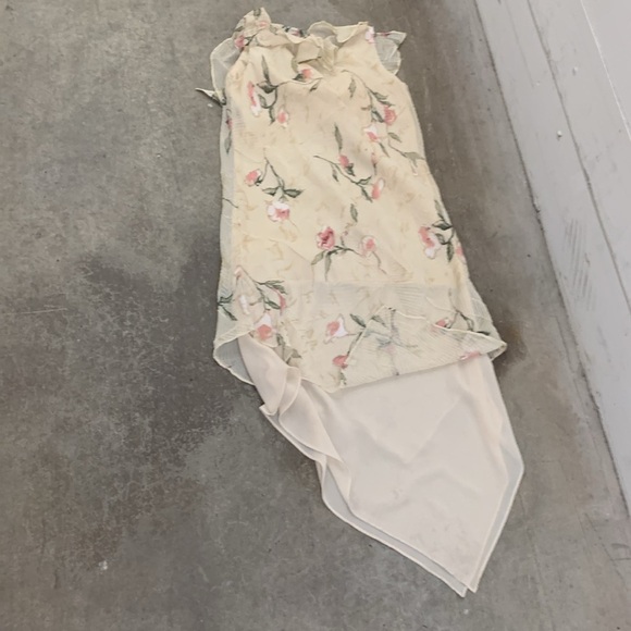 Vintage Cartise y2k asymmetrical Floral maxi Sleeveless Dress Ruffles fairy - Picture 4 of 4